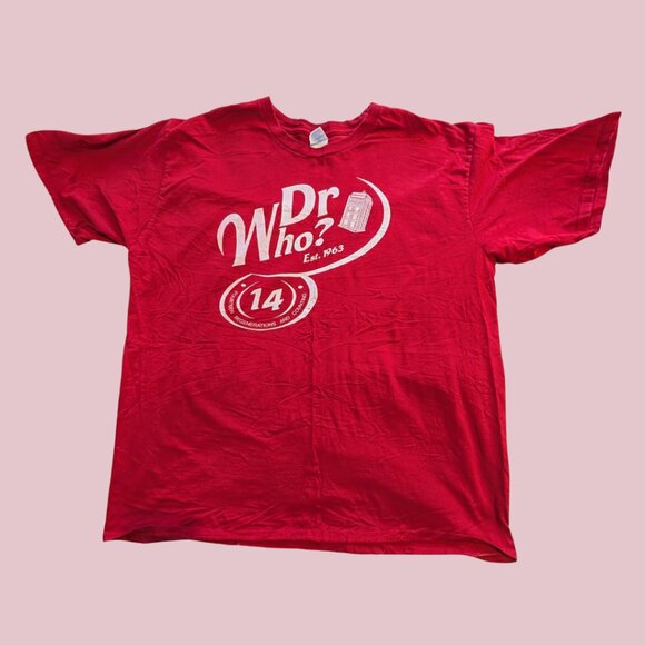 Doctor Who “Dr. Who? Est. 1963” Parody Tee — Tag XL — Red - Picture 1 of 3